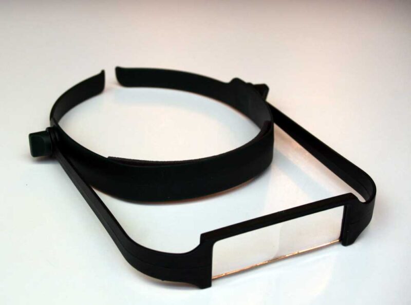 Headband Magnifier Visor, 2.5x glass lens, 8 Inch Focal Length