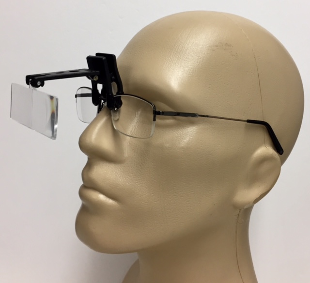 2.5x Clip-on Eyeglass Magnifier, clips on eyeglasses