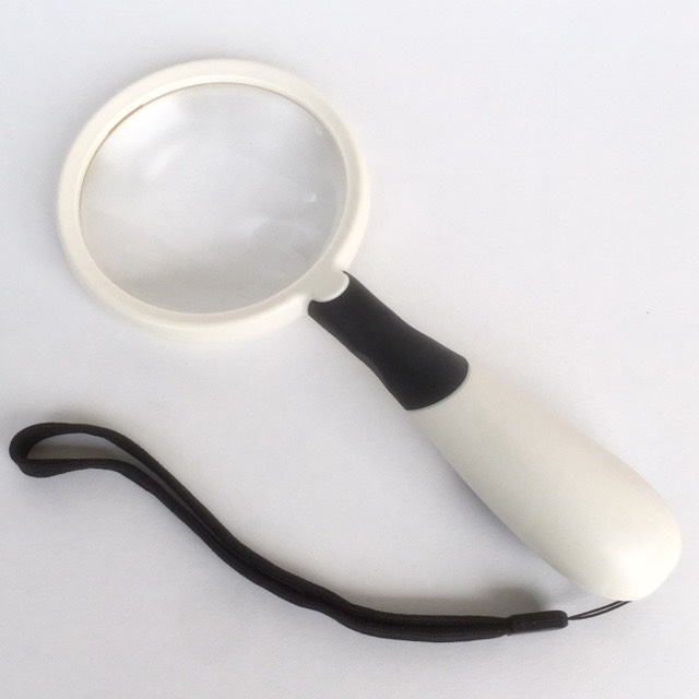 3x Handheld Magnifier, Aspheric 3x, 5x Bifocal Lens, Dual LED