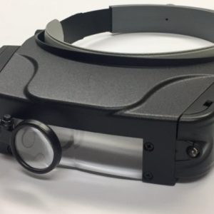 Headband Magnifier, Dual Side Mounted LED, Swivel Eye Loupe, Visor Style
