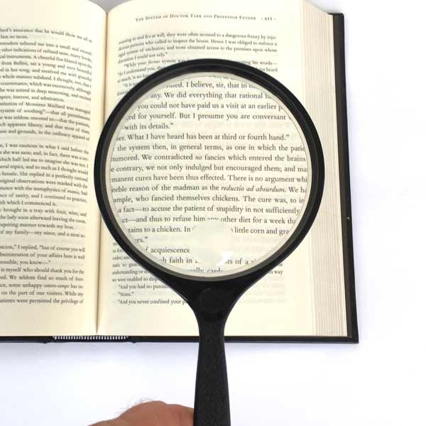 Extra Large Handheld Reading Magnifier 4" Inch, 2.5x, 5x Bifocal Lens, Made in USA