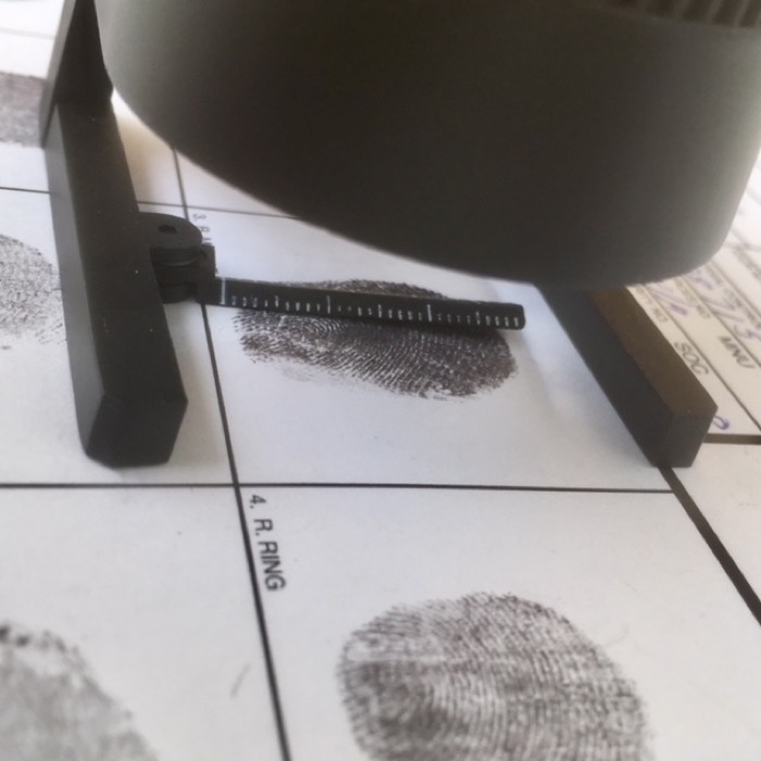 Fingerprint Magnifier, 10x, LED,  Linear Reticle Scale For Measuring