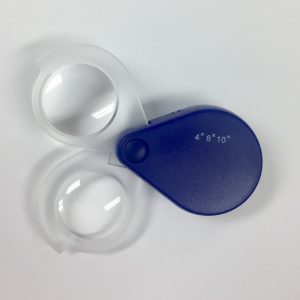 Folding Lens Pocket Magnifier,Triple Magnification, 4x,6x,10x Double Lens Loupe