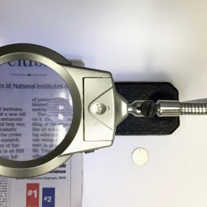 LED Gooseneck Stand Magnifier, 2x,4x, Cast Iron Base