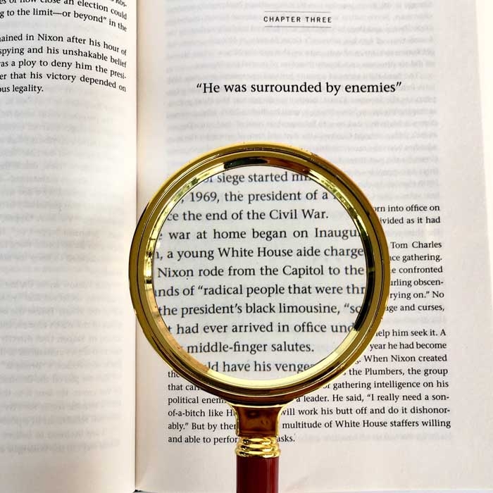 Glass Lens Magnifier, 3x, 2.75", Faux Wood Handle Value Handheld Magnifier