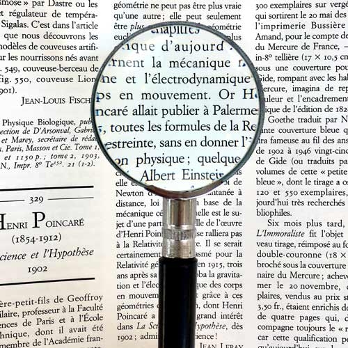 3.5x, small 1.5" Glass Lens, Value Metal Handheld Magnifier