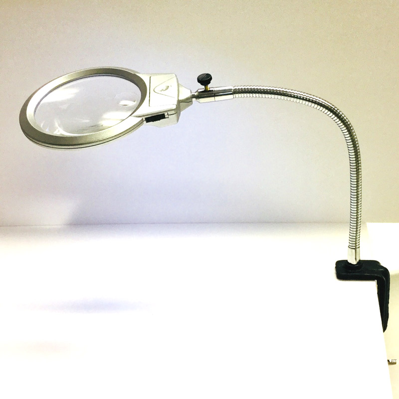 LED Gooseneck Magnifier, 3x 5x ,Metal Table Clamp