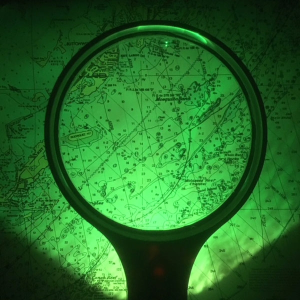 4" Avaition Chart Magnifier, Green Light For Night Vision, 3x, MADE IN USA