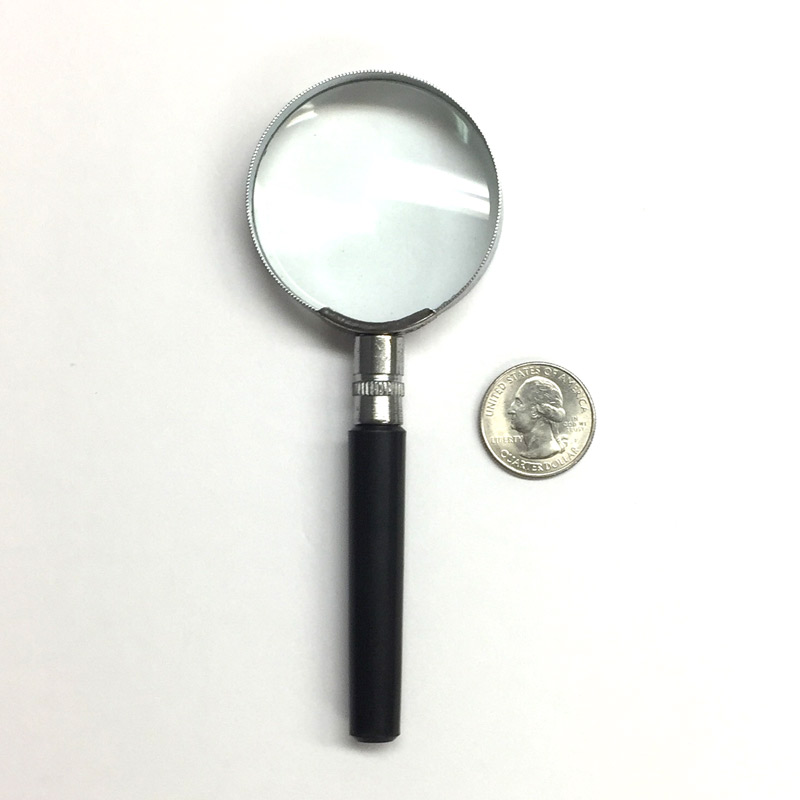 5x, Glass Lens, Value Metal Handheld Magnifier
