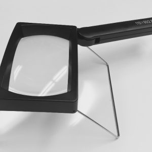 3x Rectangular LED Magnifier with Stand, Rechargeable Battery