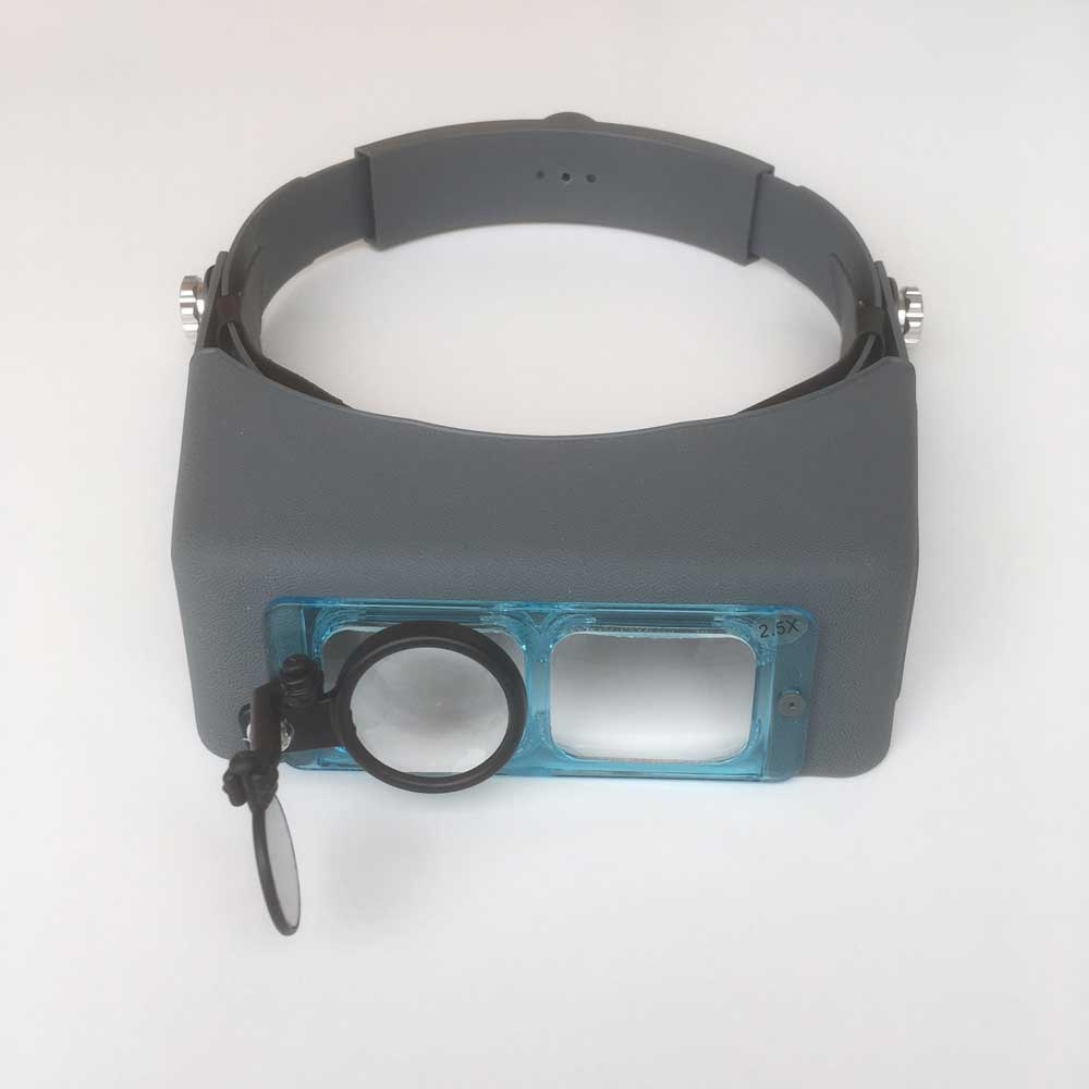 Headband Magnifier, Visor Style, Professional, 4 Lens Set, 5x Swivel Eye Loupe