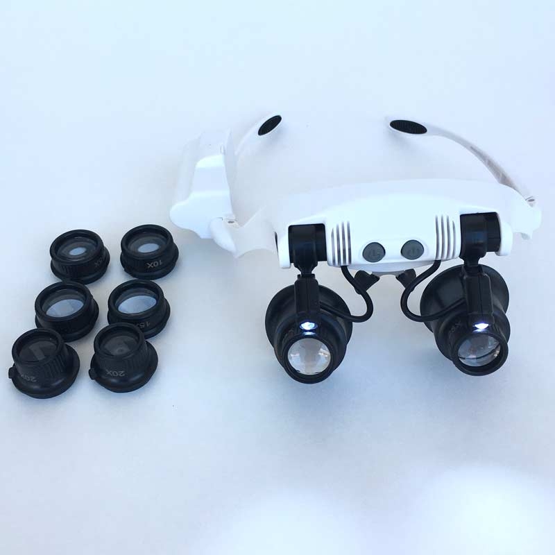 10x-20x Eyeglass Short Focus High Diopter Jewelers Loupe With 6 Lenses