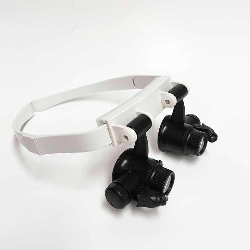 10x-25x High Diopter Short Focus Headband Style Jewelers Loupe With 4 Lenses for inspection