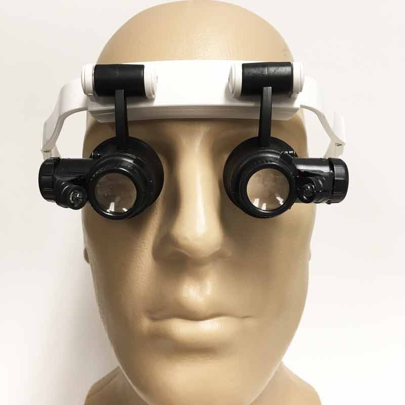 10x-25x High Diopter Short Focus Headband Style Jewelers Loupe With 4 Lenses for inspection