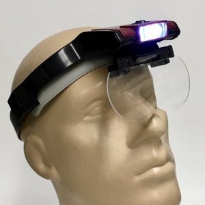 Headband Magnifier Hands Free Dual LED, 4 Lenses