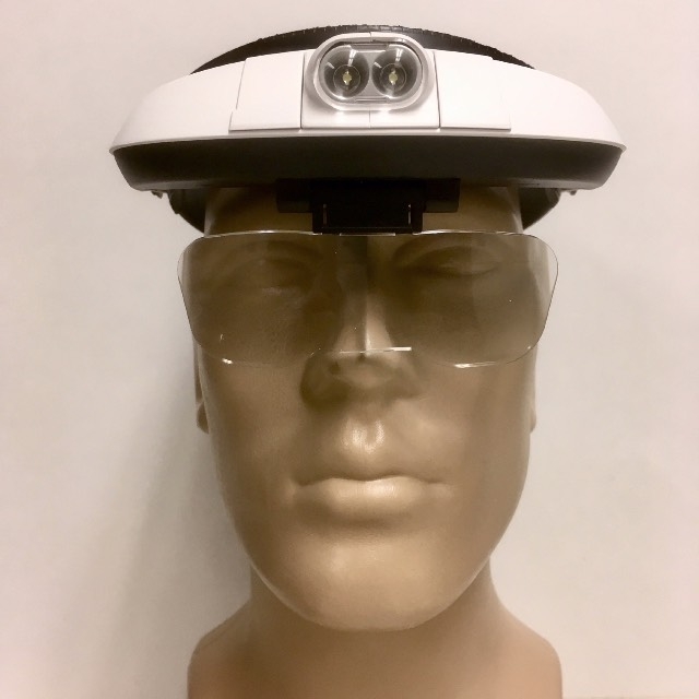 Headband Magnifier Visor Style,Dual LED, 5 Lenses