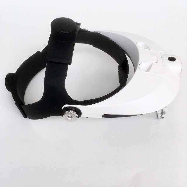 Headband Magnifier Visor Style,Dual LED, 5 Lenses,Top Head strap