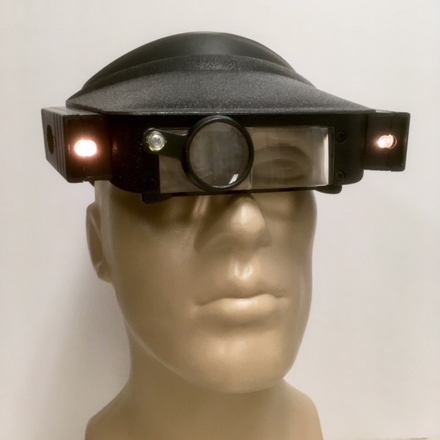Headband Magnifier, Visor Style, Lighted, Eye Loupe
