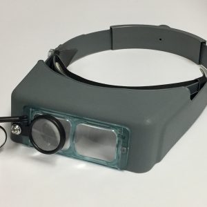 Headband Magnifier, Visor Style, 2.5x, 8" Focal Length, 5x Swivel Eye Loupe