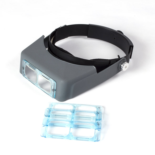Headband Magnifier, Visor Style, Professional, 4 Prismatic Glass Lens Set