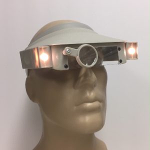 Headband Magnifier, Visor Style, Dual Lights, 5x Eye Loupe