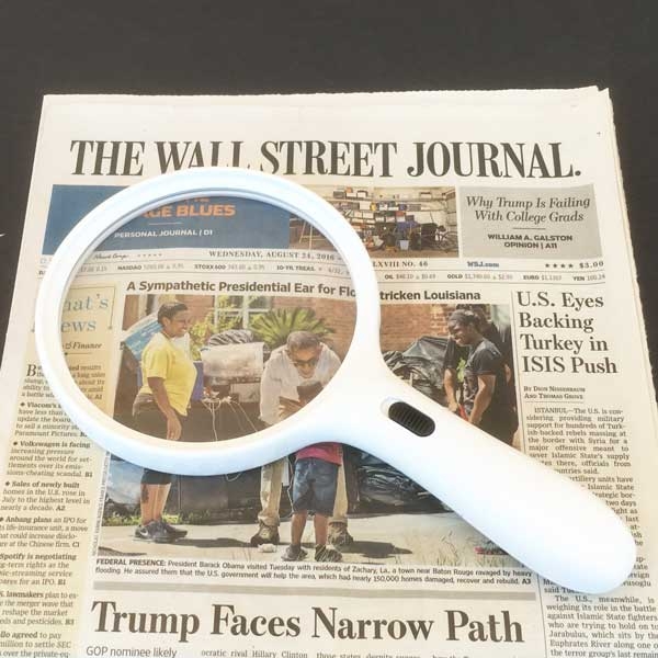 Large Handheld Magnifier, 2.1x, 5" Inch Magnifying Glass ,14 LED
