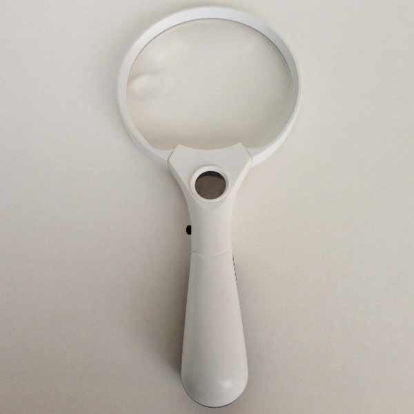 Large Handheld LED Magnifier, 2.5x,4x,10x, 4" Inch Magnifying Glass 3 LED