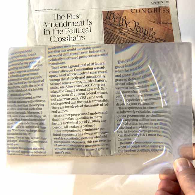 2x Full Page Magnifier,Fresnel Lens, Full Page Magnifier