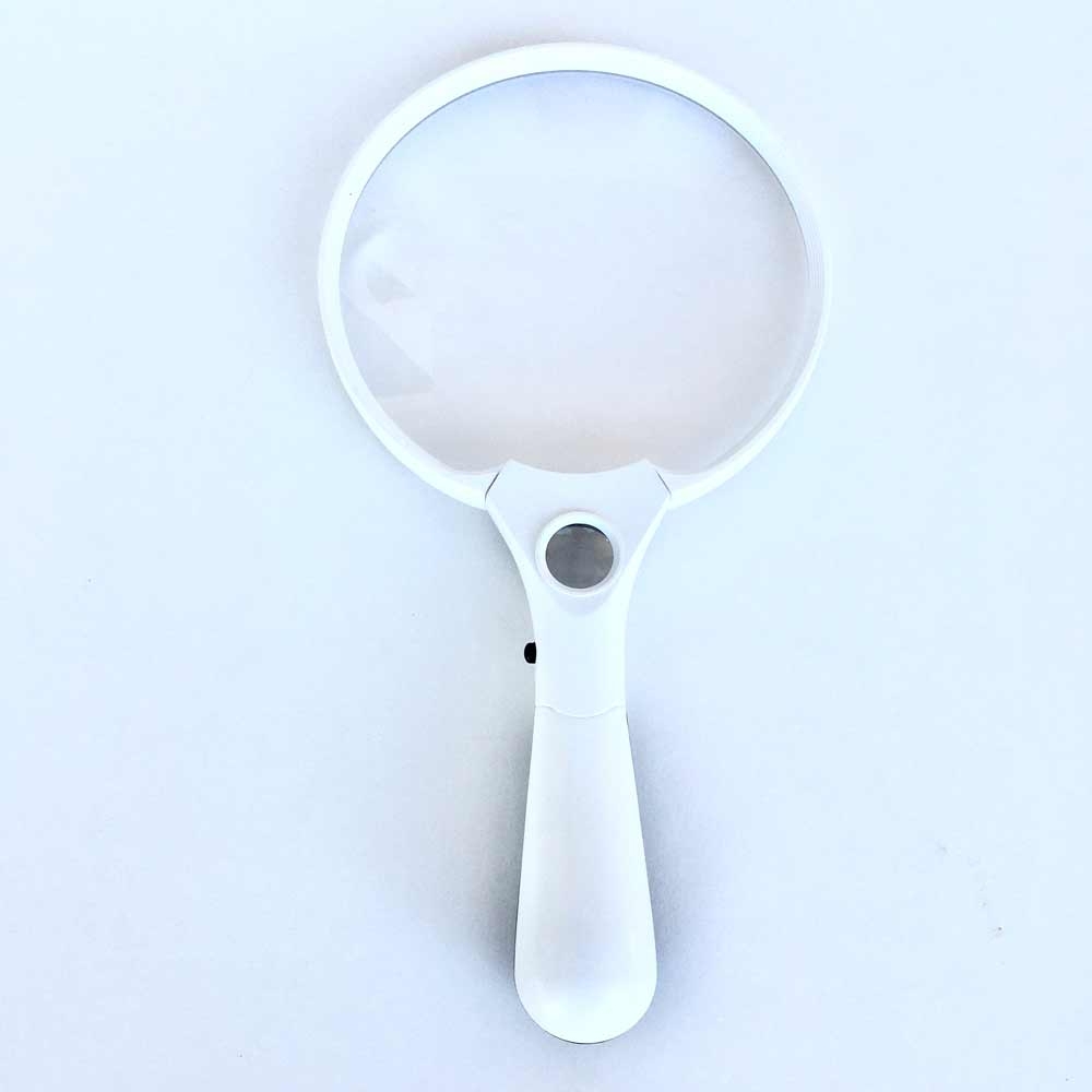 Large Handheld Magnifier, 2x,4x,10x, 5" Inch Magnifying Glass 3 LED