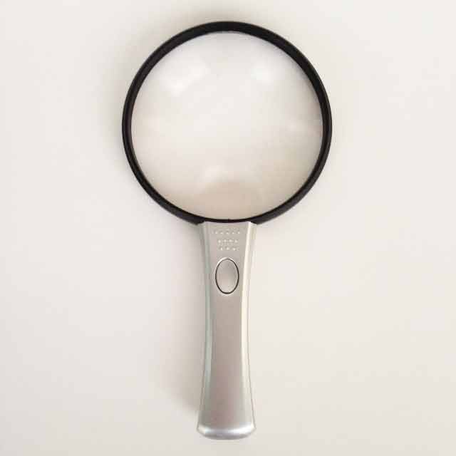 Large Lightweight Reading Magnifier, 2.2x,4x, 4.25" Inch Magnifying Glass Duel LED