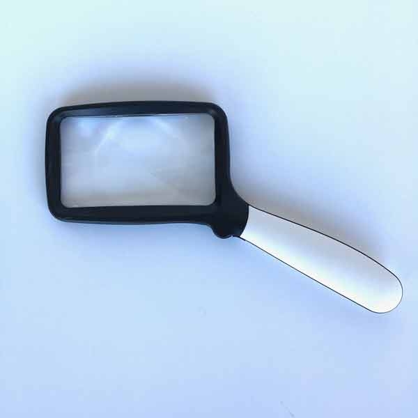 Large Rectangular LED Folding Handle Handheld Magnifier, 2x, 2.5"x 4.5" Lens