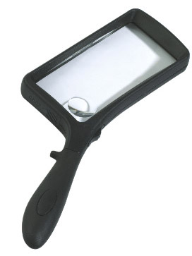 2x Rectangular LED  Magnifier, 4x Bifocal, 2"x4" Lens