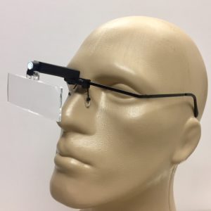 Eyeglass Style Hands Free Magnifier, LED, 3 Lenses
