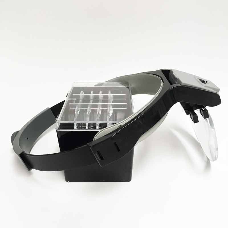 Headband Magnifier Hands Free Dual LED, 5 Lenses & 1 eye Loupe