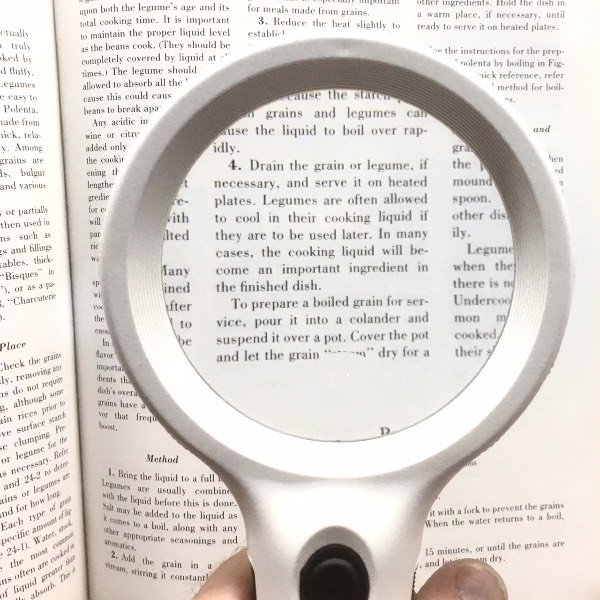 LED Lighted Handheld Magnifier, 3.25" 2.5x, 8 LED, UV Light