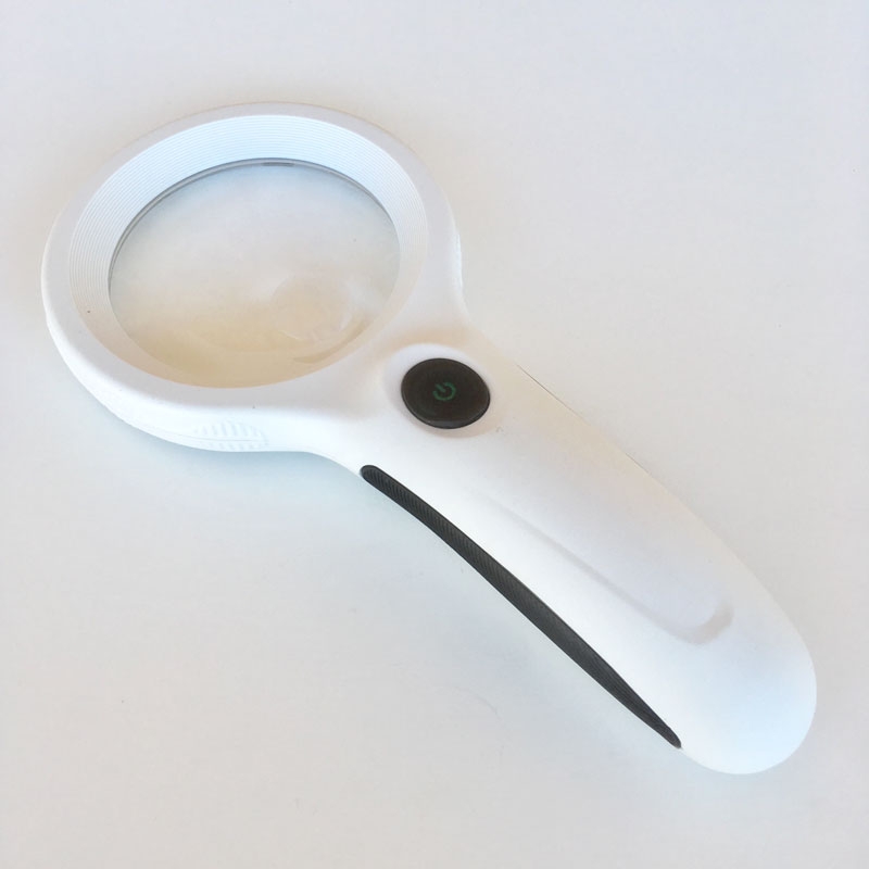 LED Lighted Handheld Magnifier, 2.75" 3.5x, 8 LED