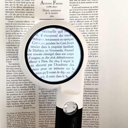 Lighted Handheld Magnifier, 2.8", 4.5x, 10x, 2 Level High Contrast Illumination