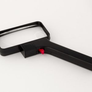 Rectangular Lighted Handheld Magnifier, Aspheric 3x,5x Bifocal, MADE IN USA