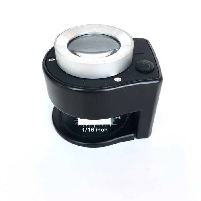 6x Measuring Magnifier, Linen Tester, LED, UV, 1" Double Lens