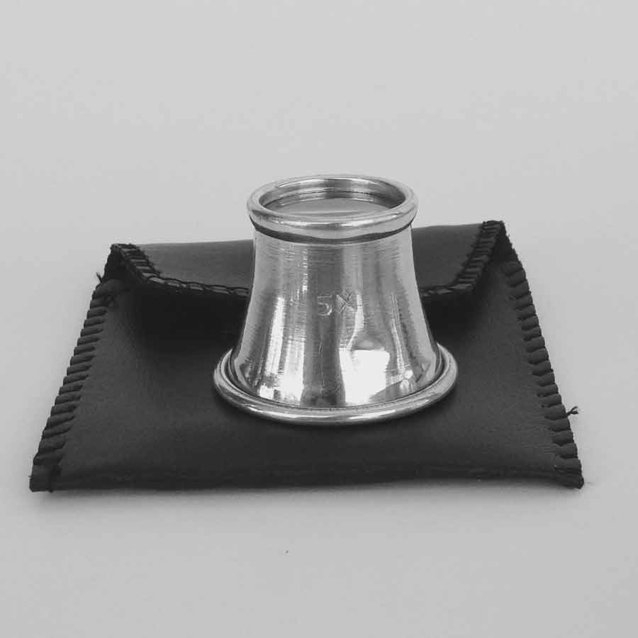 5x Metal Jewelers eye socket Loupe,  with storage Case