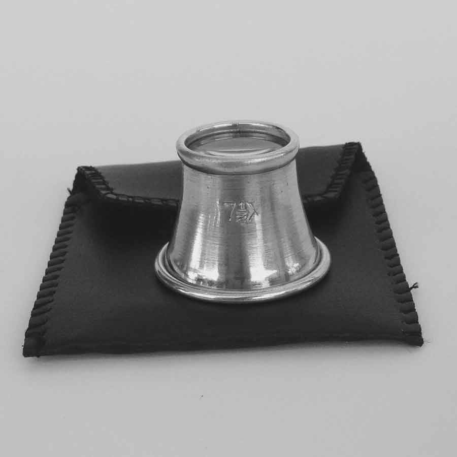 7.5x Metal Jewelers eye socket Loupe,  with storage Case