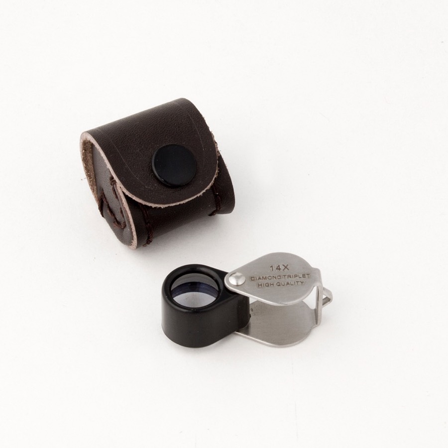 14x Mini Jewelers Loupe, Hastings Triplet 12mm Jewelers Pocket Magnifier