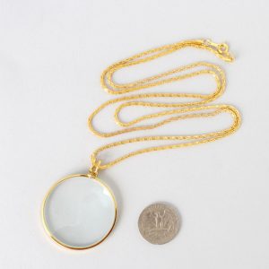 5x Necklace Magnifier, Gold or Silver, Glass Lens, Value Priced