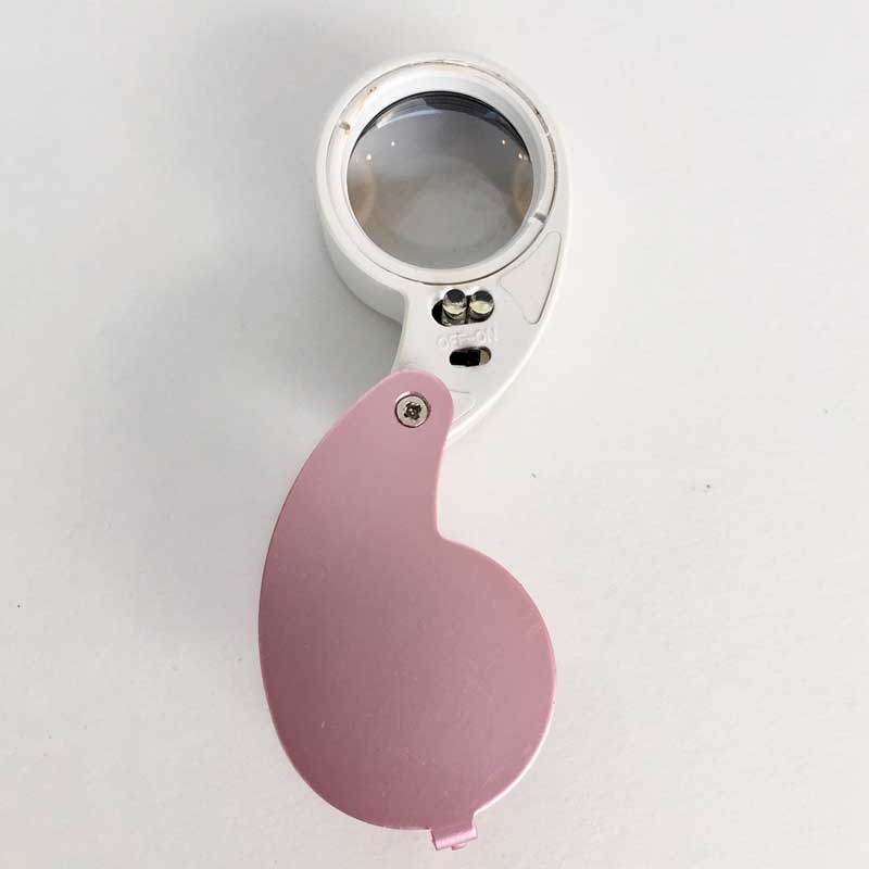 10x Jewelers Loupe, Pink ,Value Priced, LED, 24mm Lens