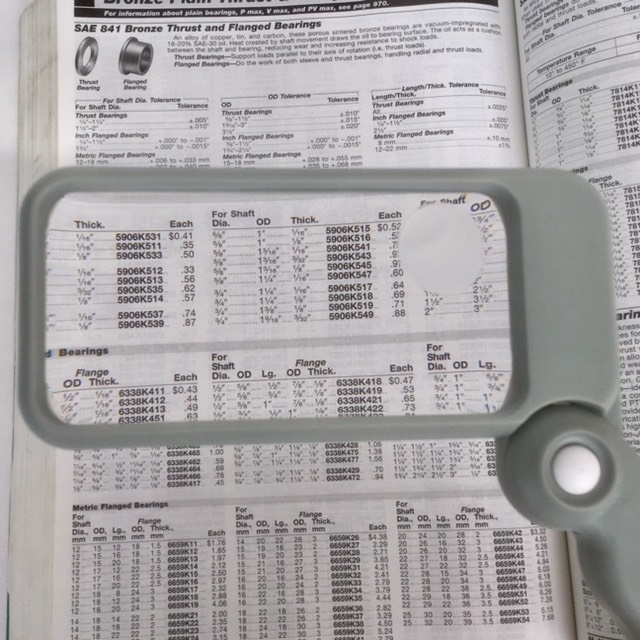 Rectangular LED Folding Handle Handheld Magnifier, 2x, 4x, 2"x4" Lens