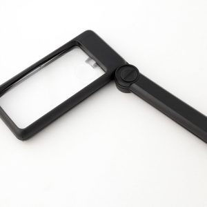 2x Rectangular Folding Handle Handheld Magnifier, Lighted, 2"x4" Lens, 4x Bifocal
