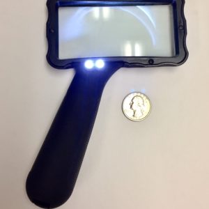 Rectangular Lighted Magnifier,2x Glass Lens, LED Reading Magnifier