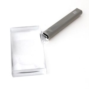 Rectangular Handheld Magnifier, 2x 2"x4" Lens, Lightweight