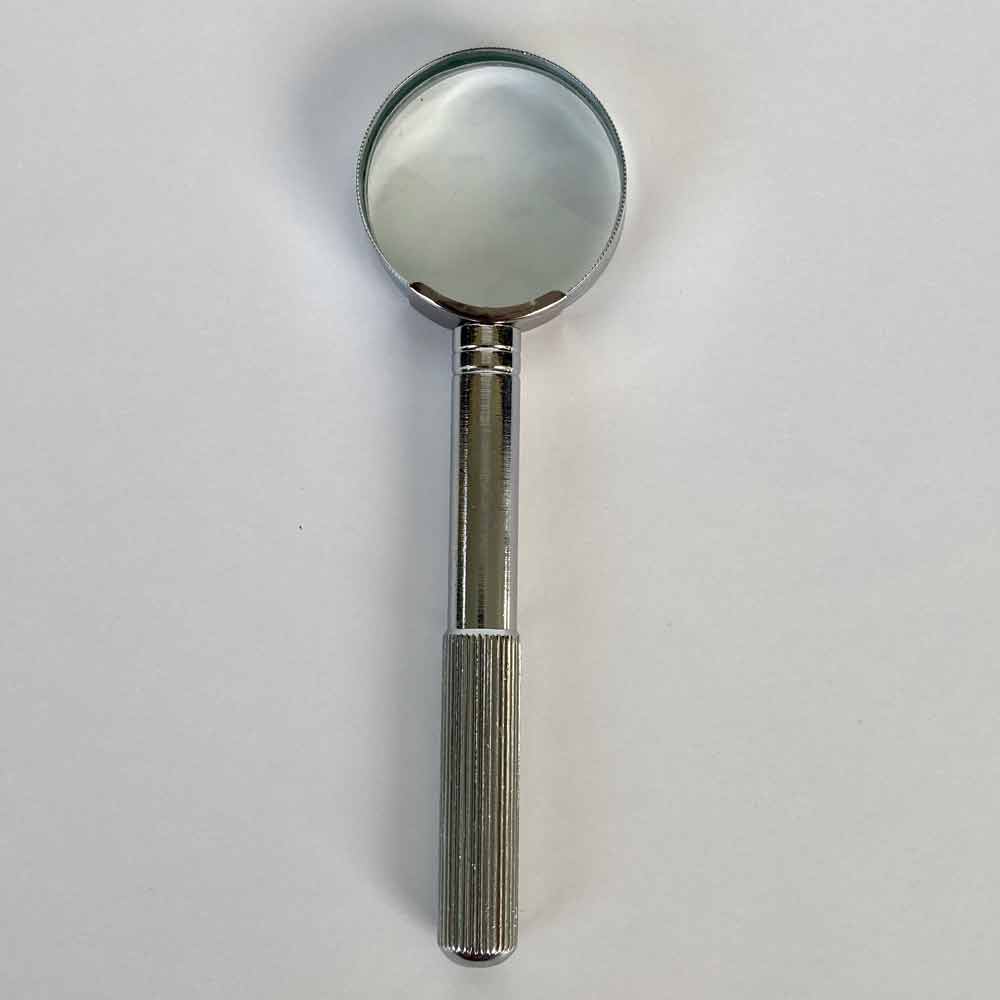 3.5x, small 1.5" Glass Lens, All Metal Handheld Magnifier