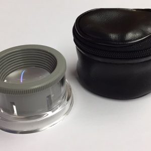 12x Aspheric Stand Magnifier, Fixed Focus, Focusable Lens, Zippered Storage Case